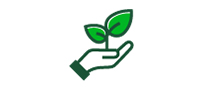 Icône d’une main tenant une plante